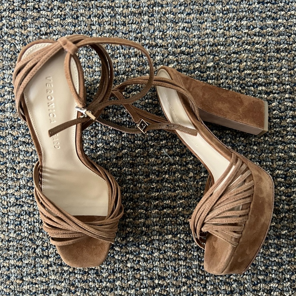 NWOT Veronica Beard Fletcher Ankle Strap Platform Sandal size 6.5 - Picture 3 of 8